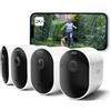 Arlo Pro 5 Telecamera WiFi Esterno Senza Fili, Telecamera WiFi Interno, 2K HDR, Sirena Allarme Casa, Sensore Di Movimento, Visione Notturna Colori, Prova Inclusa Secure, 4 Telecamere, Bianche