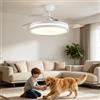 Maxled, Light is Led! Ventilatore Soffitto Illuminazione LED 30W 3CCT 6500K/4500K/3500K 4094LM Dimmerabile 10%-100% 6 Velocità Timer Silenzioso per Soggiorno E Camera Letto Bianco