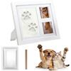 HA BIN Kit Impronta Zampa Cane Gatto, Impronta 3D in Gesso con Cornice in Legno, Kit Fai da Te Ricordo Animale, Idea Regalo, Cornice Tavolo Parete, 28×23 cm (Bianco)