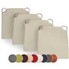 sunnypillow Set di 4 Cuscini per Sedia Cucina - con Chiusura in Velcro - Cuscini per Seduta da Sedia - Per uso Interno ed Esterno - Dimensioni: 42 (davanti) - 35 (dietro) x 40 x 5 cm - Cremoso