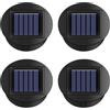 NEOVSUNY Set di 4 luci solari a LED, luce bianca calda, coperchio solare per occhiali, impermeabile, ricambio per lampade solari da 8 cm,lanterna, coperchio da