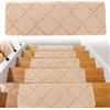 FARYODI Tappetini autoadesivi per gradini, 55 x 19 cm, per scale, interni, scale, in legno, piastrelle e marmo (beige)