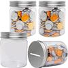 Mczcent Salvadanaio Piccolo-4 Pezzi, Salvadanaii Trasparente per Monete, Mini Salvadanai Salvadanaio Piccoli di Plastica Small Money Coin Piggy Bank Tip Jar Box per Bambini Ragazzi Ragazze, D'argento