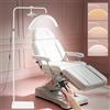 Diesisa Lampada Extension Ciglia Da Terra: LED Lampada Mezza Luna Ciglia con Porta Cellulare -Luminosità e Altezza Regolabili - Testa Girevole A 360° - Lampada Estetista per Ciglia/Manicure/Tatuaggi