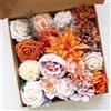 HAOSHICS Set combinato di fiori di girasoli artificiali, fiori di rosa, veri e propri mazzi di rose per estate, primavera, matrimoni, fai da te, centrotavola e decorazioni floreali (arancione bruciato)