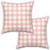 ggaimwf Copricuscini a Quadretti 40x40cm Rosa Quadrato Farmhouse Fodere per cuscini Copricuscini quadrati per ragazze Divano Soggiorno Home decor Federa per cuscino sparsa Confezione da 2