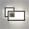 maolo Applique LED Moderna 24W da Parete - Design Geometrico a Rettangoli Sovrapposti - CCT Switch 3000K 4000K 6500K - Lampada da Muro Interno per Soggiorno Camera Corridoio - Bianco/Nero (Nero)