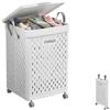 MAGIC SELECT Cesto Porta Biancheria Pieghevole con Ruote e Coperchio, Grande Cesto per Bucato con Maniglie, Ideale per Bagno, Camera e Lavanderia. (56x37x36 cm)