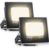 YIQIBRO Faretto LED da Esterno 20W, 2 Pezzi 2000LM Super Luminoso Faro LED 3200K Blanc Calda, Impermeabile IP65 Faretti per Giardino, Terrazza, Cortile, Vialetto, Patio