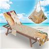 Surwin Telo Mare per Lettino, 3D Stella Marina MicrofibraFodera per Sedia da Spiaggia Copertura per Sedia di Sdraio con Tasche Laterali, Asciugamano per Sport Piscina (75x210cm,Conchiglia)