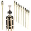 Crisalide® - Torce ad Olio in Bambù per Giardino - Fiaccole Decorative da Esterno con Serbatoio in Metallo e Stoppino - Ideali per Patio, Vialetti e Piscina - Set 5 o 10 Pezzi (10, 120 Cm - 0,625 L)