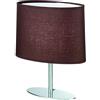 ROSSINI Lampada Da Tavolo Comodino Abat-jour Con Paralume In Cotone Colore Marrone, Attacco Lampadina E14
