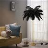 KISFWIU Lampada da terra, lampada piuma con 48 piume di struzzo naturali 2023 nuova versione aggiornata con 10 colori, piume estese adatte per soggiorno, camera da letto, studio, H160cm (black)
