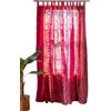 Rajbhoomi Handicrafts Indiano Vecchio Sari Colore Rosa Tenda Porta Drappo Finestra Decor Sari Hippie Riciclare Tende 84 inches Long
