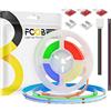FCOB COB RGBNW Striscia LED Flessibile Alta densità RGB+W(4000K) 3 m 896LEDs/m DC24V 12mm Ampiezza CRI90+ IP30 Multicolore Dimmerabile per decorazioni DIY(Controllore＆alimentatore non inclusi)