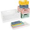 Lucywey 5 scatole pieghevoli in plastica (30 x 20 x 12 cm) (20 x 15 x 9 cm) (15 x 10 x 5,7 cm), mini scatola pieghevole portatile, colorato, stabile, per casa, ufficio, negozio, scuola