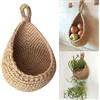 Lioaeust Cesti per frutta da appendere, per verdura, in juta intrecciata, ecologico, cesto a sospensione, corda di cotone per cucina, ristorante, casa (L x A x P): 20 x 19 x 25 cm)