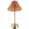 Phefop Lampada in Rattan con Controllo Touch, Lampada da Tavolo Boho Senza Fili con Paralumi in Vimini, Ricaricabile e Dimmerabile per Camera da Letto e Patio