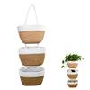 mimzemamz Portaoggetti da Appendere Tasche Portaoggetti da Parete, 3 Livelli Organizer Armadio da Appendere, Corda di Cotone Sopra la Porta per Soggiorno, Bagno, Camera da Letto, Incluso 1 Gancio