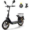 IWAFO Monopattino Elettrico Adulto Pieghevole con Cestino, Scooter Elettrico con Batteria 48V 13Ah, Potente Motore 500W, Pneumatici da 12, Autonomia 30Km, Doppio Freno a Disco, Portata 116 kg