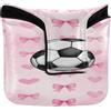 GuoChe Coperture per putter da golf con chiusura magnetica Copritesta per putter da golf per la maggior parte delle marche in pelle PU acquerello arrossire palla da calcio fiocco cuore modello senza cuciture