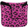 GuoChe Mallet Putter Head Covers Chiusura Magnetica Putter Headcover per la maggior parte delle marche PU Pelle Impermeabile Sassy Cute Cheetah Stampa Nero Hot Blush Leopard
