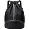 LUDHEP Sacca Sportiva Palestra, Sacchetto Sportivo Con Tasche In Rete, Borsa Da Palestra In Nylon Impermeabile Con Coulisse Borsa Da Palestra Con Coulisse Con Cerniera Esterna