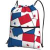 Generic Borsa con Coulisse Panama Flag Sportiva Sacche Multifunzione Zaino Casual Portatile per Scuola Sport