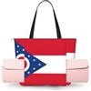 YQxwJL Ohio State Flag Print Multi-funzionale Fitness Tote Bag, Borsa a tracolla leggera con tasca portaoggetti per tappetino da yoga