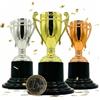 Zelaro Coppa Mini Serie Gold | Coppe di compleanno per bambini | Regalo per bambini, donne e uomini | Coppa da trekking per ogni occasione | Trofeo Mini Coppa in tre colori (set da 3)