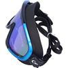 Omquot Occhiali da nuoto impermeabili a grande cornice per adulti, occhiali da nuoto con cinturino a specchio regolabile per sport all'aria aperta (blu e nero)