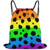 Generic Rainbow Colorful Leopard Print Borsa Coulisse Gym Sack Stringa Moda per Escursionismo Donna Spiaggia Borsa Palestra 36X42Cm