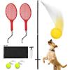 Generic Set Tennis Tetherball - Gioco sportivo interattivo all'aperto, attrezzatura per il della famiglia in giardino, di altalena portatile a corda con disposizione dei pali | Giochi in