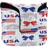 GuoChe Copritesta per putter con chiusura magnetica, per uomini e donne, in pelle PU, impermeabile, con fiocchi patriottici, rosso, bianco e blu, 4 luglio