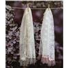 L'ATELIER 17 Set 2 tovagliette americane rettangolari in pizzo e tulle con ricami floreali Andromeda 50x40 cm Shabby Chic 5 varianti BIANCO