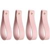QUARKZMAN 4pz Porta Asta Tende Pelle 1 x 4.7 Pollici Cinghie Appendere Parete Staffe per Ganci per Asta Tende Ganci con Viti per Parete Bagno Cucina Camera da Letto, Rosa Chiaro