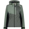 CMP - Giacca da donna con cappuccio fisso in softshell melange, Mineral-Antracite, 42
