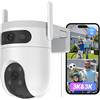 EZVIZ H9C 3K 3K 4G LTE Telecamera di Sorveglianza WiFi da Esterno a Doppia Lente