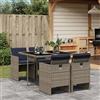 Vidaxl Set da pranzo da giardino da 5 pz con Cuscini in Polyrattan Grigio