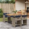 Vidaxl Set da pranzo da giardino da 5 pz con Cuscini in Polyrattan Grigio