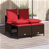 Vidaxl Set Divani da Giardino 4 pz con Cuscini Marrone in Polyrattan