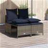 Vidaxl Set Divani da Giardino 4 pz con Cuscini Grigio in Polyrattan