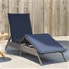 Vidaxl Lettino prendisole con Cuscino in Polyrattan Grigio