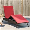 Vidaxl Lettino prendisole con Cuscino in Polyrattan Marrone