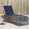 Vidaxl Lettino prendisole con Cuscino in Polyrattan Grigio