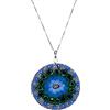 LE GEMME DI VENEZIA Collana Donna Con Pendente Murrina Milefiori Venezia In Vetro Originale Di Murano E Argento 925 Diametro 36N AR (COLORE 15)