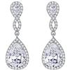 EVER FAITH® argento 925 zircone Wedding 8-Shaped Infinity penetranti ciondolano gli orecchini trasparente