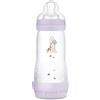 MAM Easy Start Anti-Colic Biberon (320 ml), bottiglia per latte particolarmente ben accettata, borraccia con valvola a fondo contro coliche e tettarelle, misura 2, 4 + mesi, giraffa