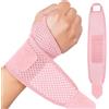 Beugo Tutore Polso Destro Sinistro per Uomo e Donna, Protezione del Polso Traspirante, Fascia Elastica Polso per Sport, Allenamento con i Pesi, Palestra e Lavoro, singolo (Rosa)