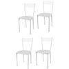 t m c s Tommychairs - Set 4 sedie modello Elegance per cucina bar e sala da pranzo, struttura in acciaio verniciata colore bianco e seduta in legno colore bianco